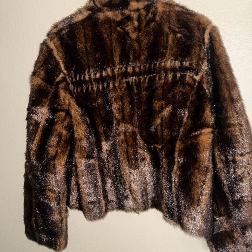 Elegant Faux Fur Utility Reversible  in Rich Brown